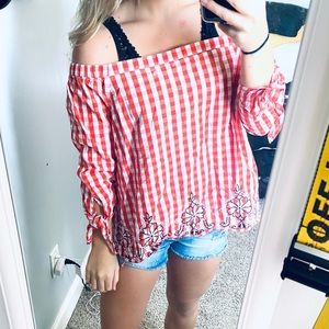 Crown & Ivy off the shoulder top